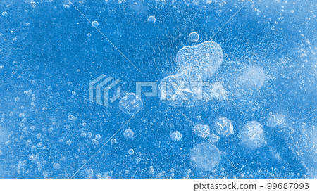 Air bubbles on ice surface, natural texture 99687093