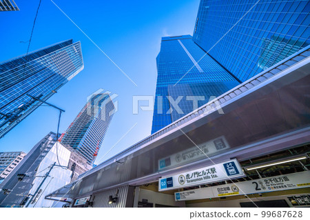 Tokyo cityscape in Japan View of Toranomon Hills Station Tower (Toranomon Hills Station) etc. 99687628