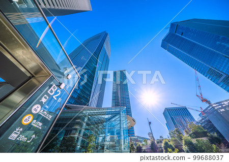 Tokyo cityscape in Japan View of Toranomon Hills Station Tower (Toranomon Hills Station) and B2 exit 99688037