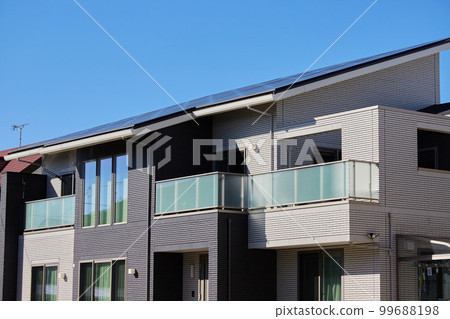 Scenery of a house in a beautiful residential area Scenery of a house in a beautiful residential area 99688198