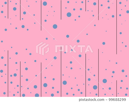 Randomly arranged polka dots and randomly drawn straight lines 99688299