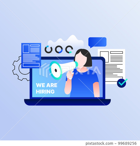 We Are Hiring. Recruitment Illustration We Are Hiring. Recruitment Illustration 99689256