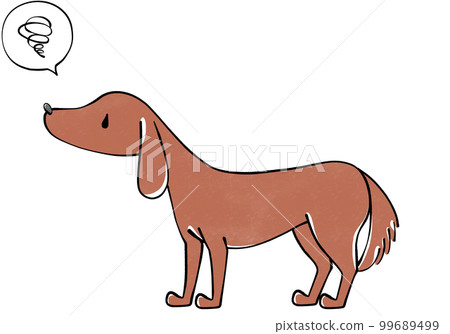 Illustration of a grumpy dog Illustration of a grumpy dog 99689499
