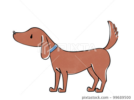 Illustration of a dog with its tail up Illustration of a dog with its tail up 99689500