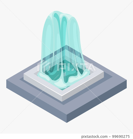 Isometric fountain with outdoor park cascade isolated vector illustration EPS10. 99690275
