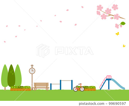 Illustration of a green park background material 99690597