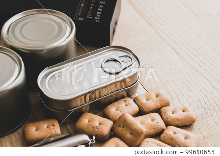 Canned food and can bread image material for emergency food Canned food and can bread image material for emergency food 99690653