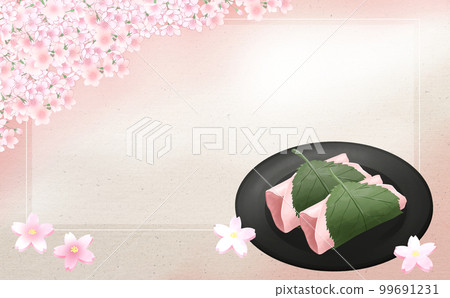 Sakuramochi / with rectangular frame Background retro pink with differences Sakuramochi / with rectangular frame Background retro pink with differences 99691231