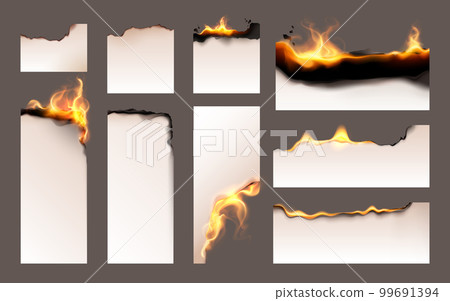 Burned Old Paper Realistic And Colored 99691394