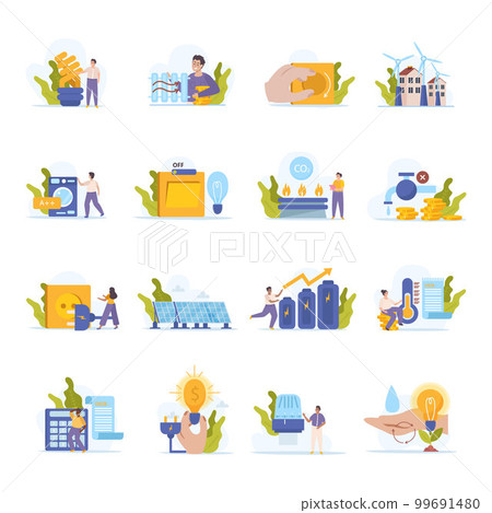 Economy Of Energy Icons Economy Of Energy Icons 99691480