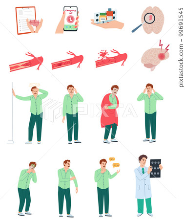 Stroke Symptoms Set 99691545