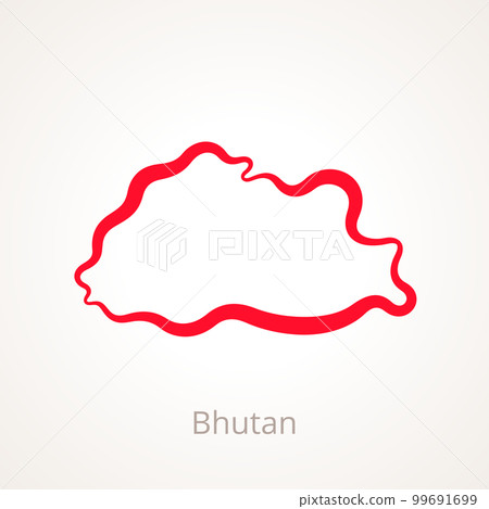 Bhutan - Outline Map Bhutan - Outline Map 99691699