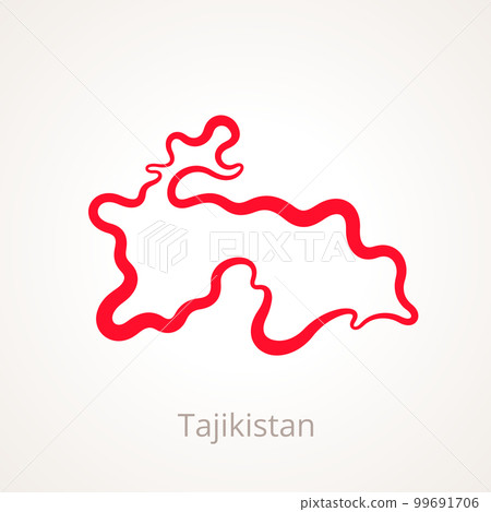 Tajikistan - Outline Map 99691706