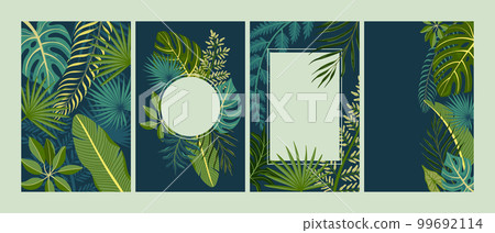Tropical Leaves Cards Set 99692114