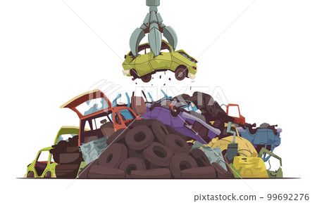 Car Dump Cartoon 99692276
