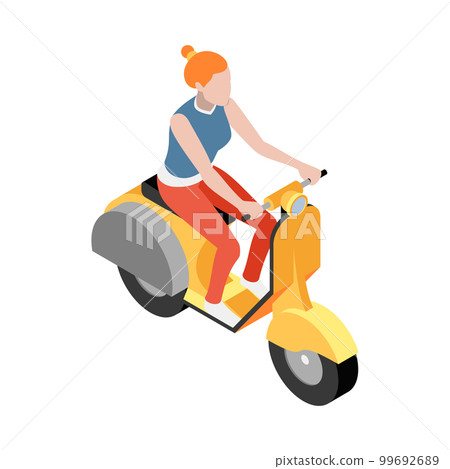 Scooter Rider Girl Composition 99692689