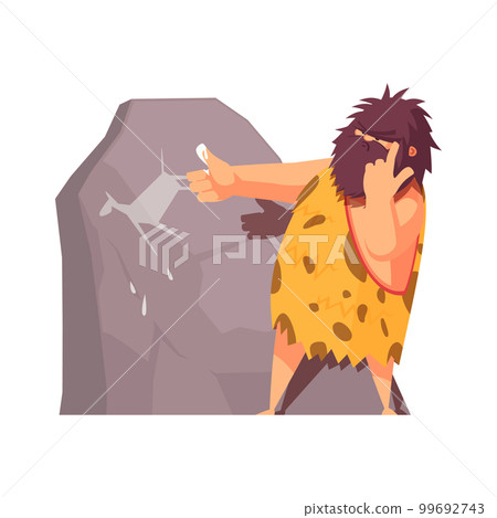 Primitive Man Drawing Composition 99692743