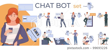 Chat Bot Icon Set 99693226
