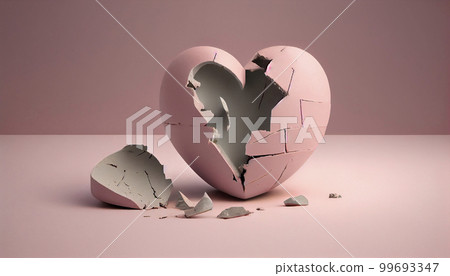 Image material: broken heart image (Generative AI) 99693347
