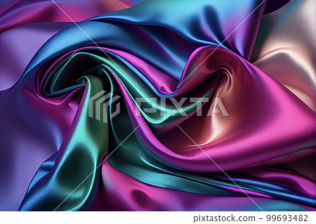 背景素材：彩虹色華麗布背景（生成AI） 99693482