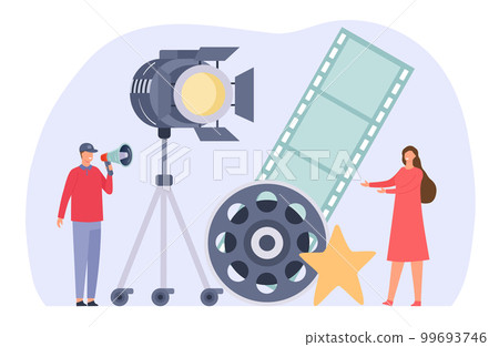 Movie making industry vector concept, shooting film Movie making industry vector concept, shooting film 99693746