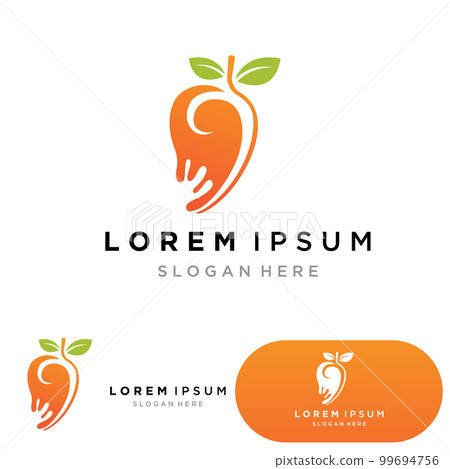 Mango Fruits Fresh Juice Logo vector 99694756