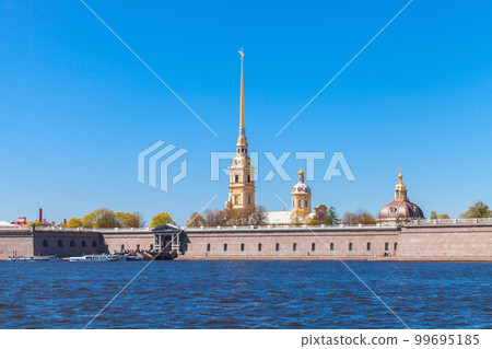 Peter and Paul fortress on a sunny day, Saint-Petersburg, Russia 99695185