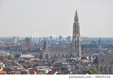 Cathedral of Our Lady of the Roman Catholic Church in Antwerp (Antwerp), Belgium and surrounding scenery 99695526