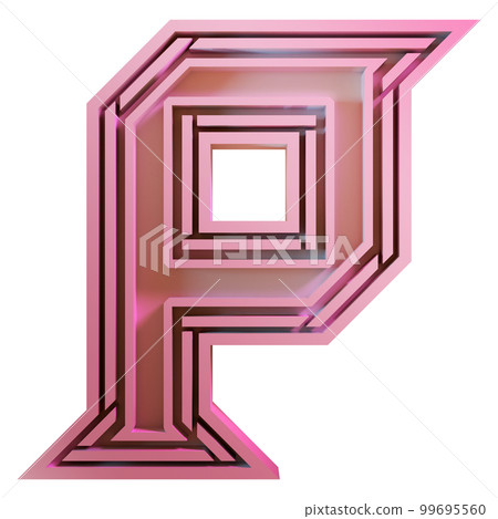 Decorative letter on transparent background.Rendered 3D illustration. 99695560