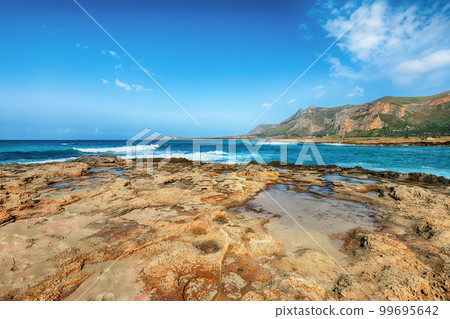 Outstanding seascape of Isolidda Beach near San Vito cape. Outstanding seascape of Isolidda Beach near San Vito cape. 99695642