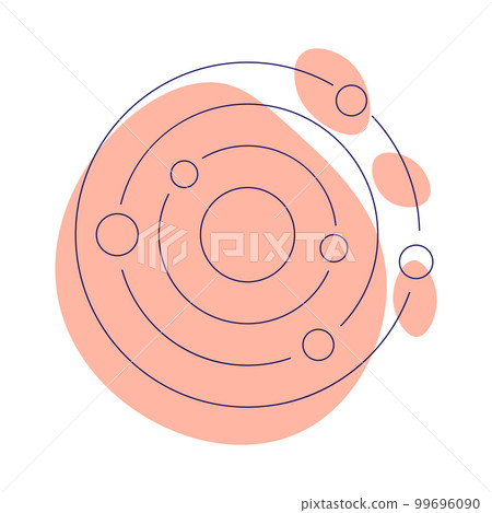 Solar system. Esoteric symbol. Hand drawn linear Solar system. Esoteric symbol. Hand drawn linear 99696090