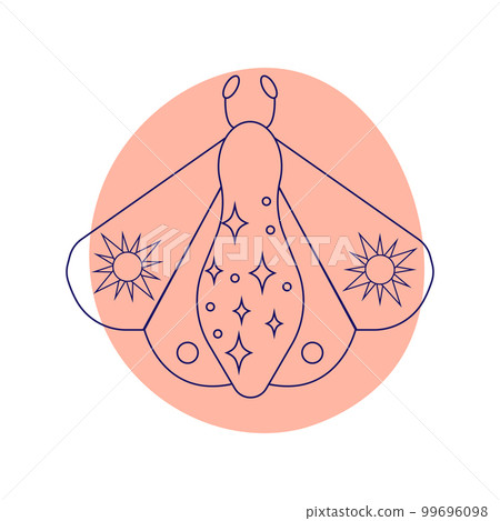 Moth. Esoteric symbol. Hand drawn linear 99696098