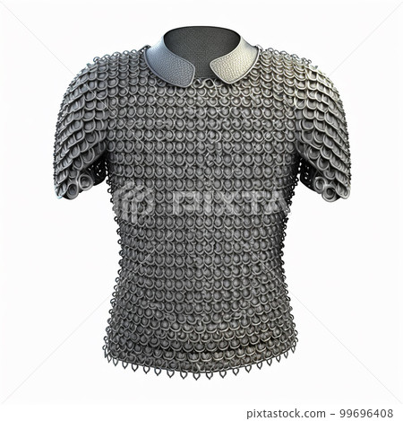 women's t-shirt of an unusual design, like a knight's chain mail, creative clothing, isolated on white women's t-shirt of an unusual design, like a knight's chain mail, creative clothing, isolated on white 99696408