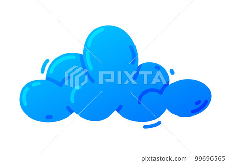 Blue Soft Cloud as Icon and Childish Design Element Vector Illustration 99696565