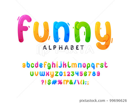 Funny Children Alphabet and Bright Balloon Font Vector Set Funny Children Alphabet and Bright Balloon Font Vector Set 99696626