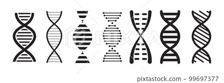 DNA icons set. DNA structure molecule icon. Molecule analysis. chromosome DNA icons set. DNA structure molecule icon. Molecule analysis. chromosome 99697377