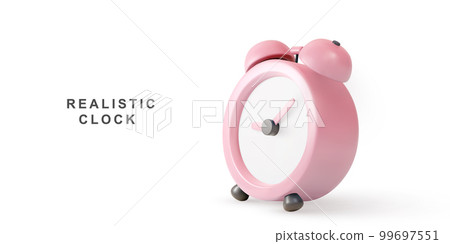 3d realistic red clock. Vector illustration. 99697551