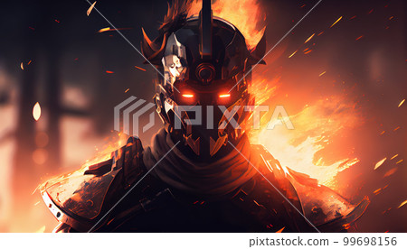 Knight in front of castle 99698156