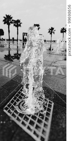 Fountains on the alley in Batumi. Georgia 99698656