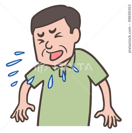 中年男子打噴嚏飛濺飛沫大叔 中年男子打噴嚏飛濺飛沫大叔 99699363