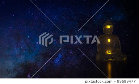 The meditate sitting on space for background  3d rendering 99699477