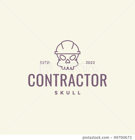 skull contractor building helmet line hipster logo design vector icon illustration skull contractor building helmet line hipster logo design vector icon illustration 99700673