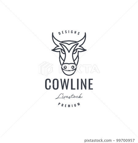 head cow fat meat livestock cattle milk grill roasted line minimal hipster logo design vector icon illustration head cow fat meat livestock cattle milk grill roasted line minimal hipster logo design vector icon illustration 99700957