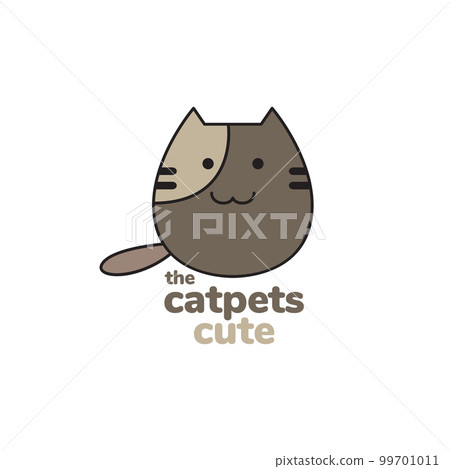 I Love Cats Vector Lettering, Cat Tail Icon - Emblem Stock Vector