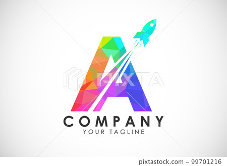 Polygonal alphabet A with a Rocket logo design. Rocket icon. Low poly graphic alphabet symbol Polygonal alphabet A with a Rocket logo design. Rocket icon. Low poly graphic alphabet symbol 99701216