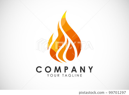 Polygonal Fire Flame Logo. Colorful Low Poly Flame Logo. Low Poly Abstract Geometric Design. Vector Illustration 99701297