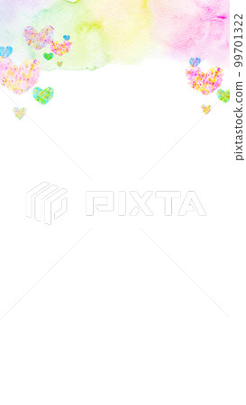 Gentle heart frame watercolor illustration Gentle heart frame watercolor illustration 99701322