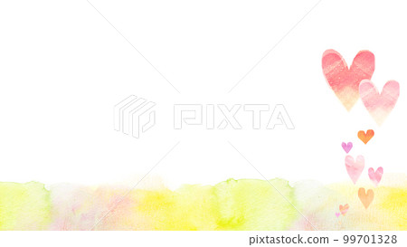 溫柔的心框水彩插圖 99701328