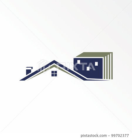 Simple and unique Roof house and building like town image graphic icon logo design abstract concept vector stock. Can be used as a symbol related to home or property 99702377