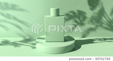Abstract monochrome 3D render of coosmetic bottle 99702788